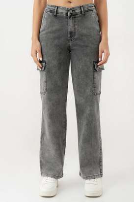 Solid-Blended-Fabric-Relaxed-Fit-Women-s-Trousers