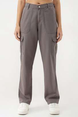Solid-Blended-Fabric-Relaxed-Fit-Women-s-Trousers