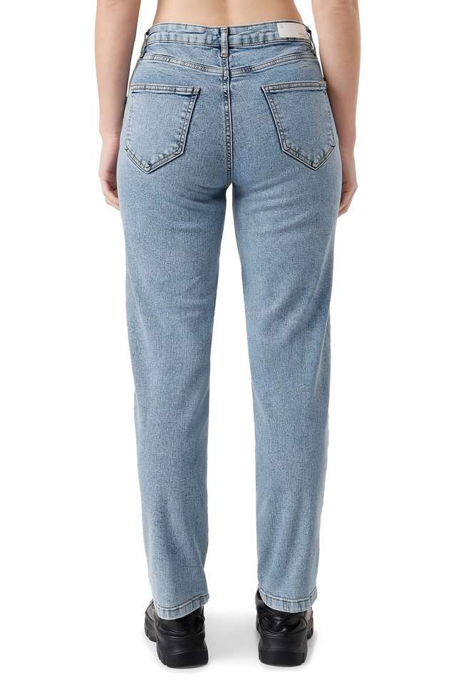 High-Rise-Blended-Fabric-Mom-Fit-Women-s-Jeans