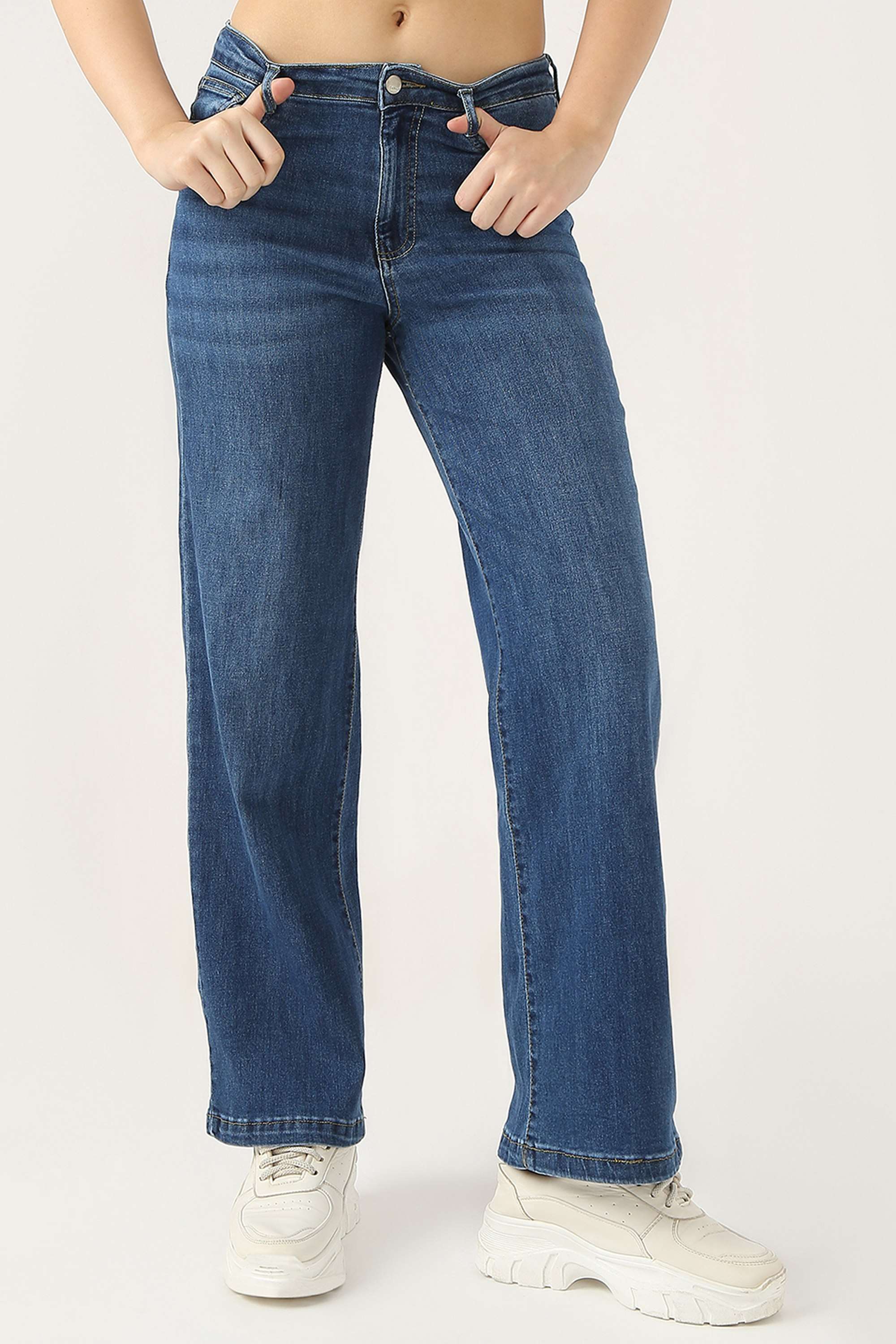 High-Rise-Blended-Fabric-Relaxed-Fit-Women-s-Jeans