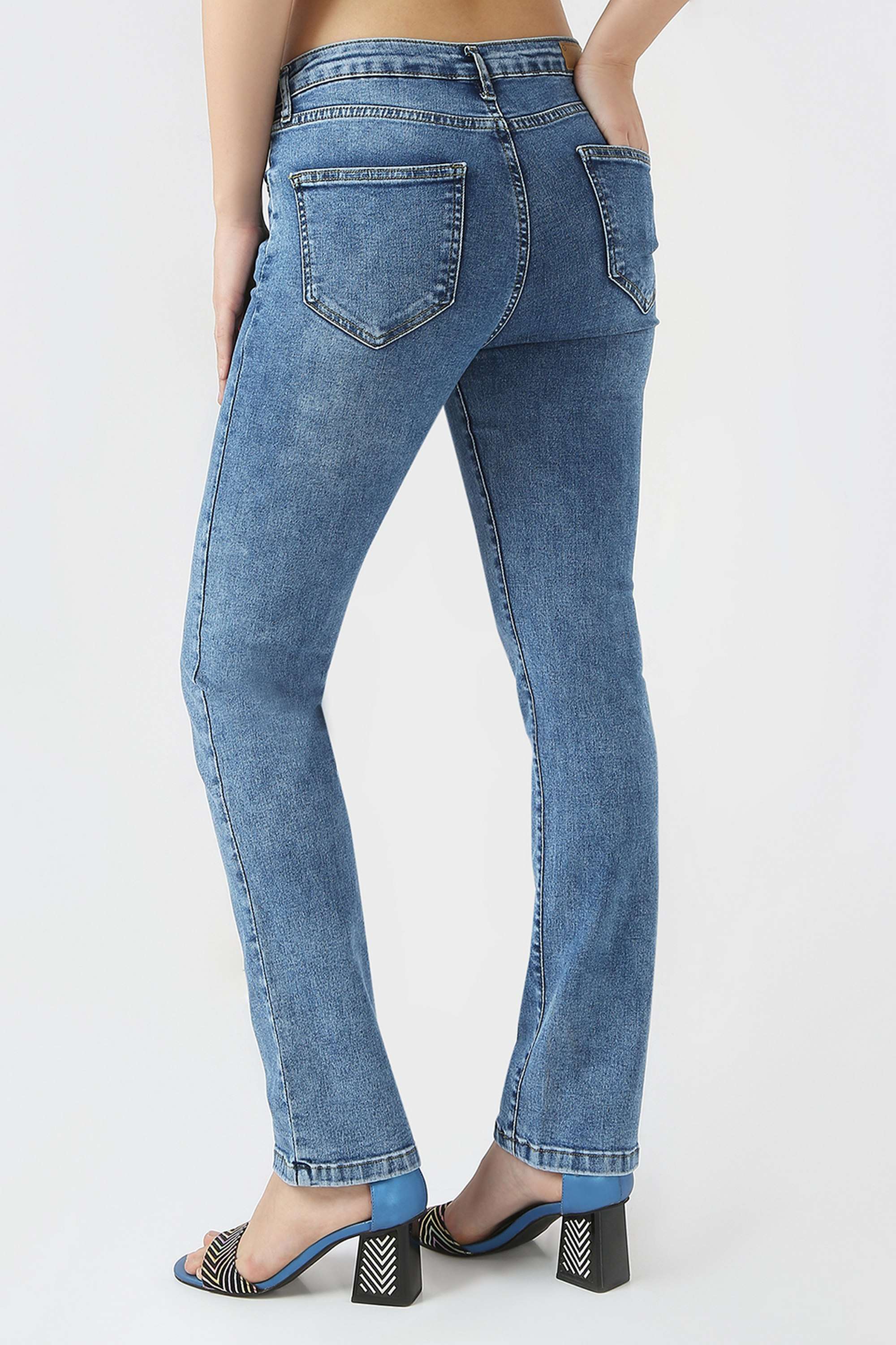 High-Rise-Blended-Fabric-Straight-Fit-Women-s-Jeans