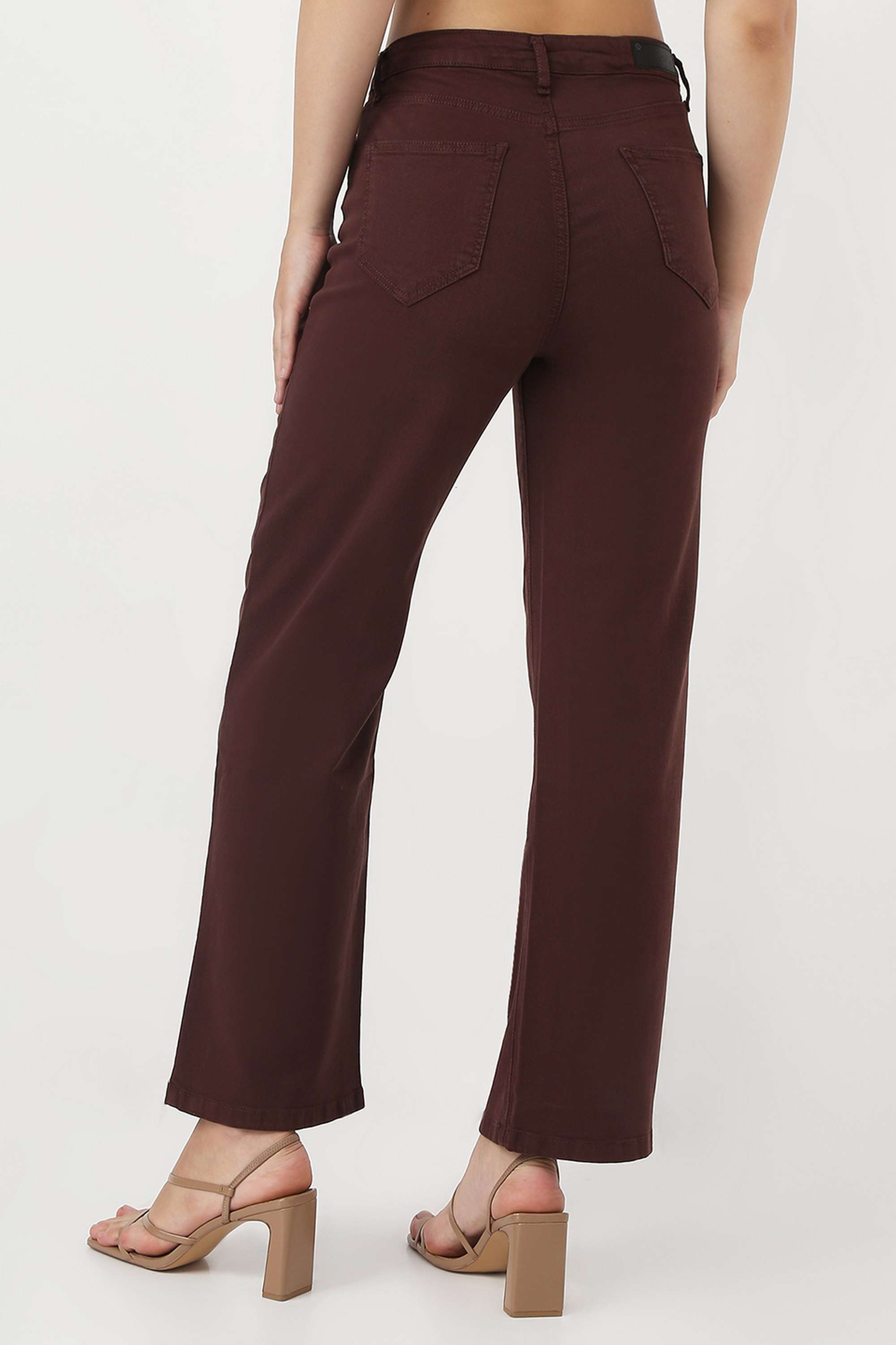 High-Rise-Blended-Fabric-Straight-Fit-Women-s-Jeans