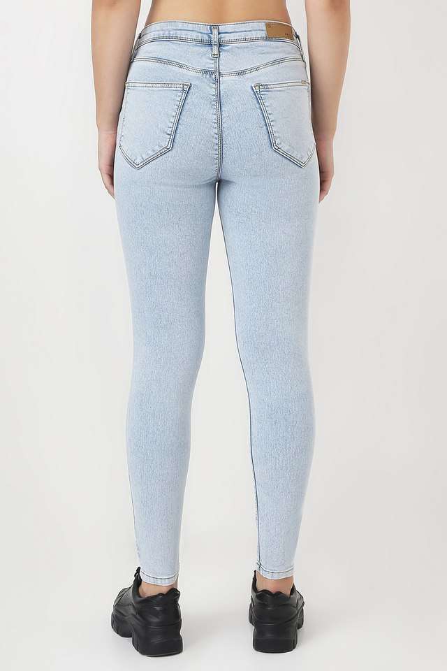 High-Rise-Blended-Fabric-Skinny-Fit-Women-s-Jeans