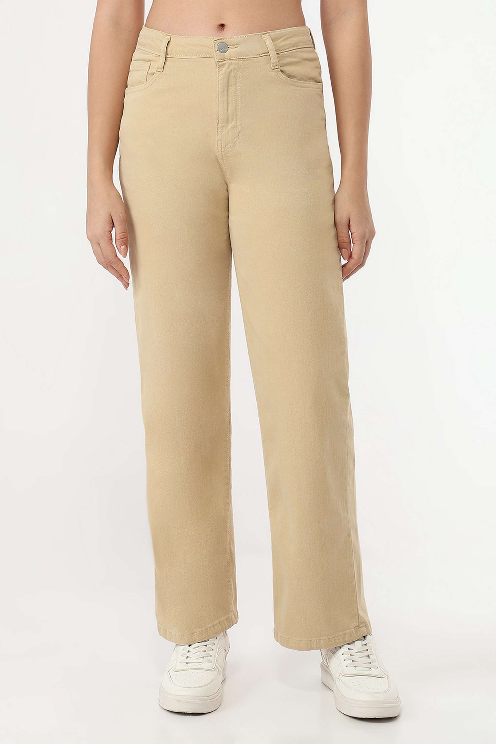 High-Rise-Blended-Fabric-Straight-Fit-Women-s-Jeans