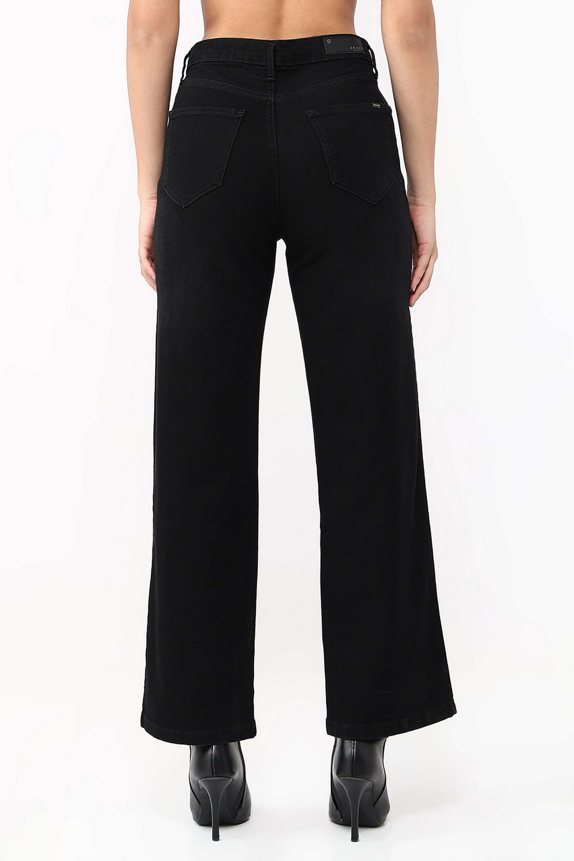 High-Rise-Blended-Fabric-Straight-Fit-Women-s-Jeans