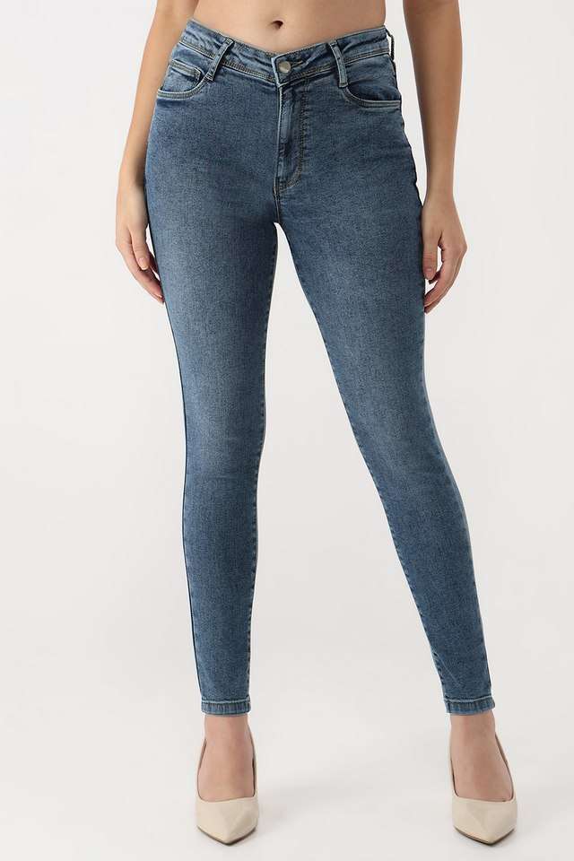 High-Rise-Blended-Fabric-Skinny-Fit-Women-s-Jeans