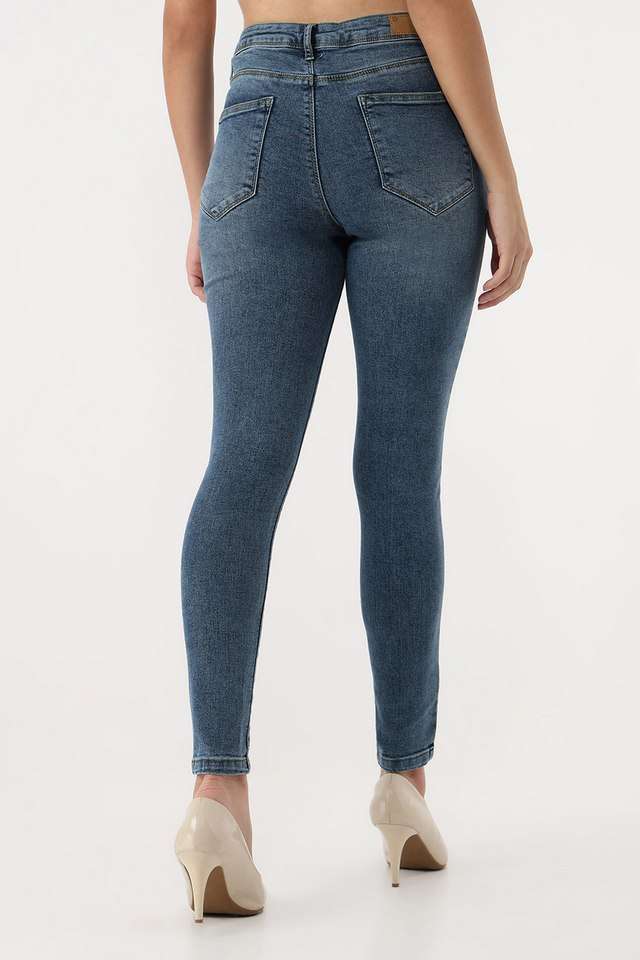 High-Rise-Blended-Fabric-Skinny-Fit-Women-s-Jeans