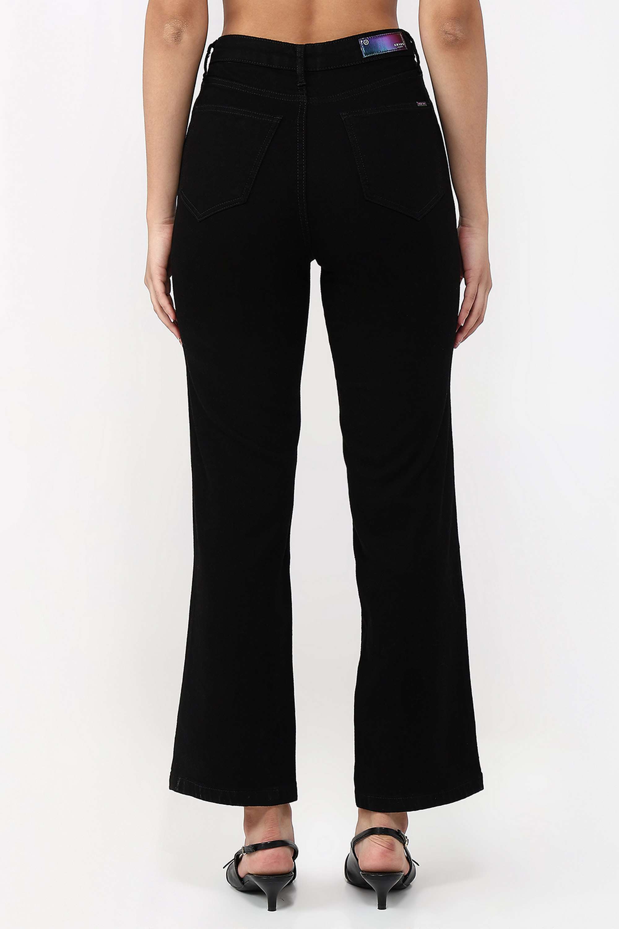 High-Rise-Blended-Fabric-Straight-Fit-Women-s-Jeans