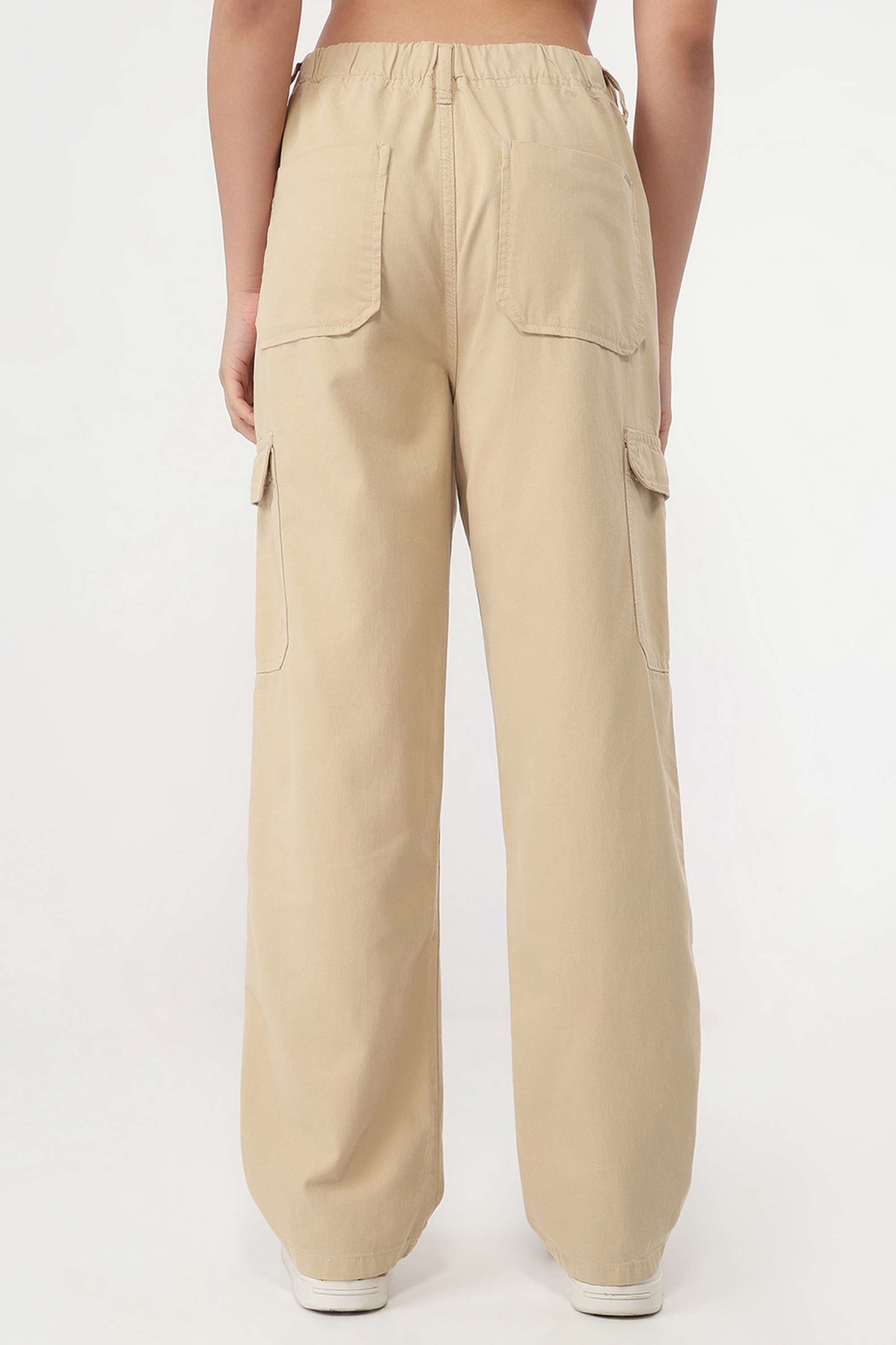 Solid-Relaxed-Fit-Blended-Fabric-Women-s-Casual-Wear-Trousers