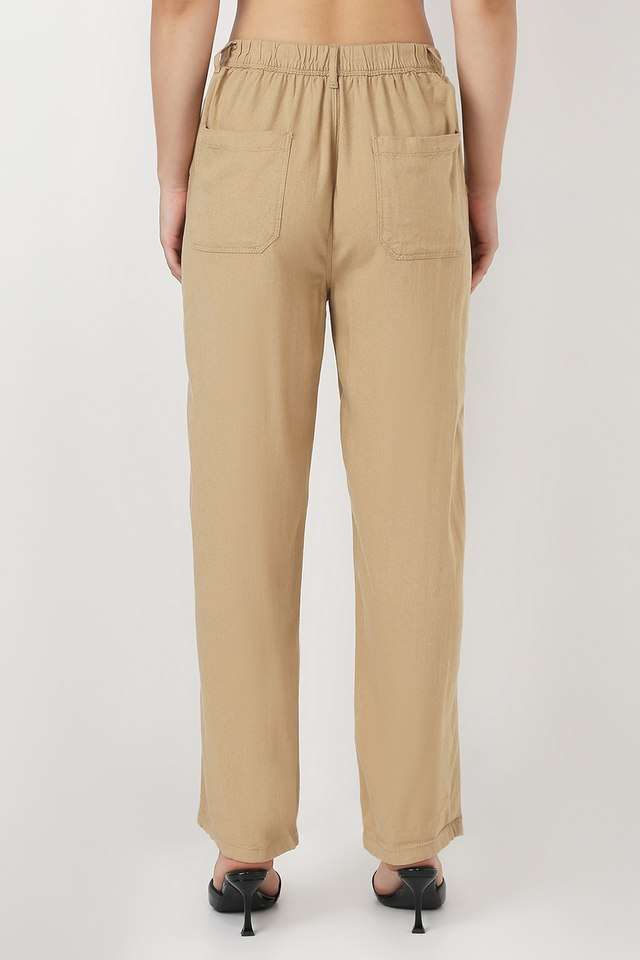 Solid-Viscose-Relaxed-Fit-Women-s-Trousers