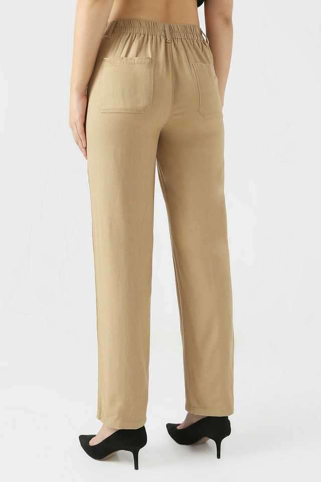 Solid-Relaxed-Fit-Viscose-Women-s-Casual-Wear-Trousers