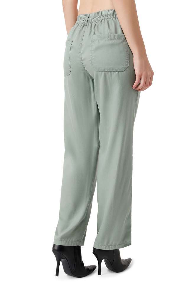 Solid-Relaxed-Fit-Modal-Women-s-Casual-Wear-Trousers