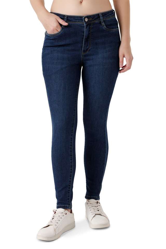 High-Rise-Blended-Fabric-Skinny-Fit-Women-s-Jeans