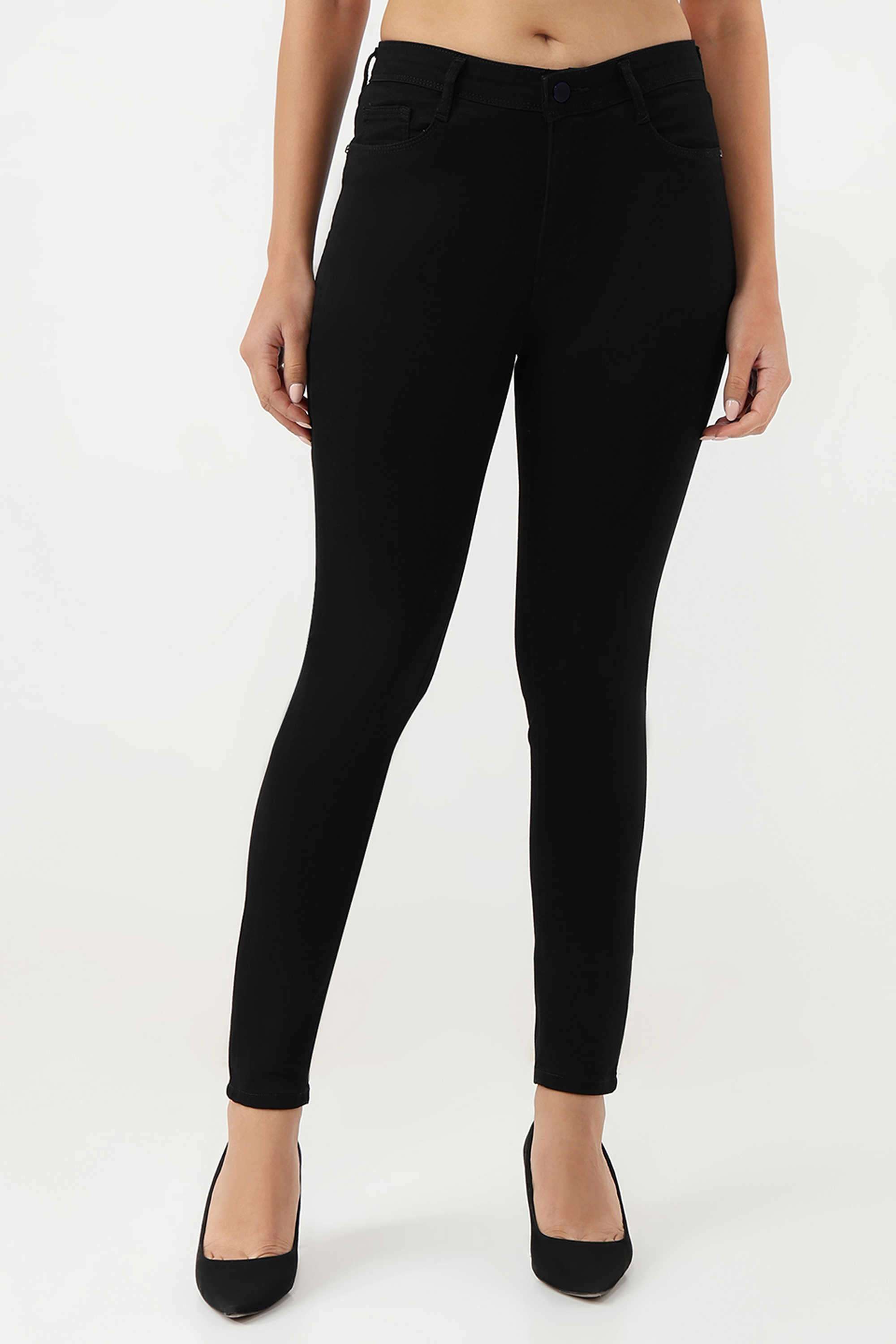 High-Rise-Blended-Fabric-Skinny-Fit-Women-s-Jeans