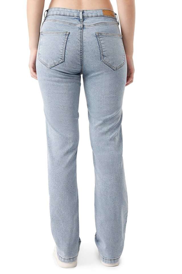 High-Rise-Blended-Fabric-Straight-Fit-Women-s-Jeans