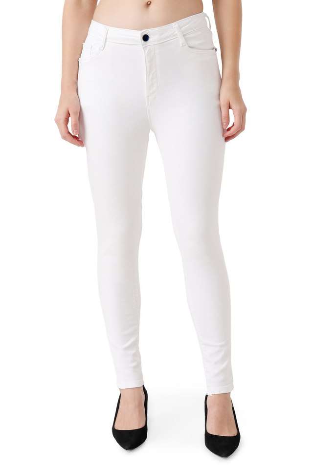 High-Rise-Blended-Fabric-Skinny-Fit-Women-s-Jeans