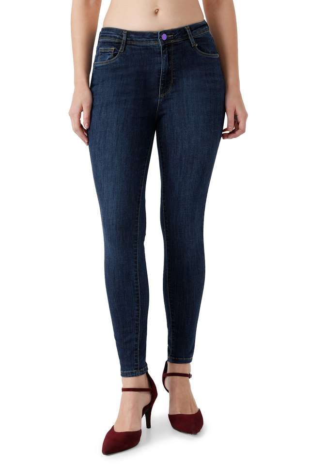 High-Rise-Blended-Fabric-Skinny-Fit-Women-s-Jeans
