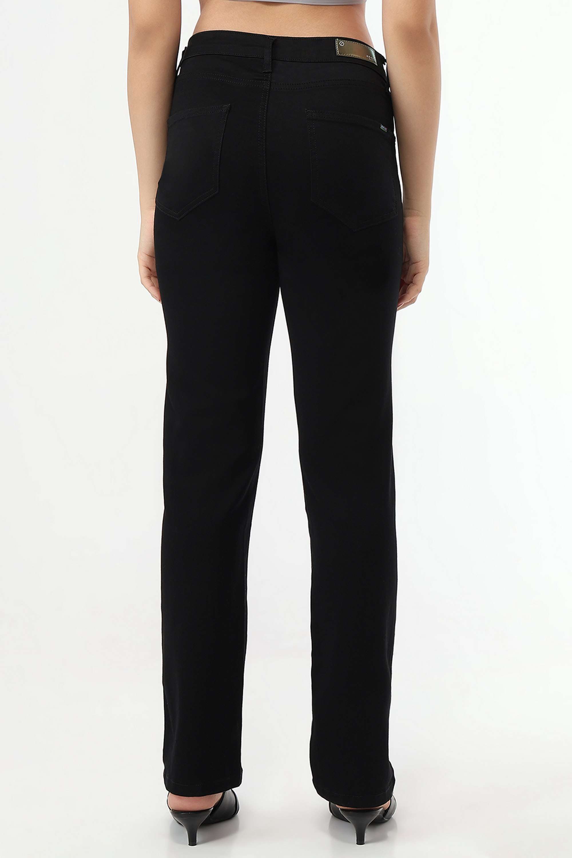 High-Rise-Blended-Fabric-Straight-Fit-Women-s-Jeans