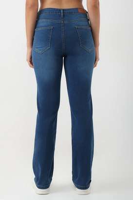 High-Rise-Blended-Fabric-Straight-Fit-Women-s-Jeans