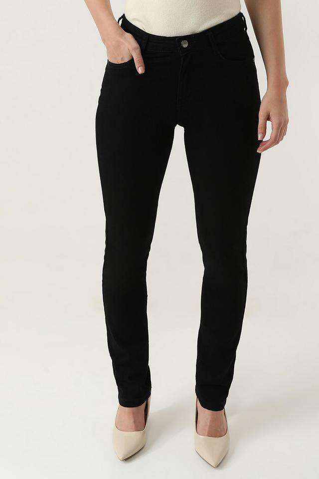 High-Rise-Blended-Fabric-Straight-Fit-Women-s-Jeans