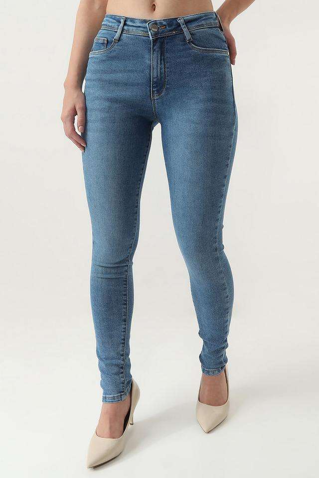 High-Rise-Blended-Fabric-Skinny-Fit-Women-s-Jeans