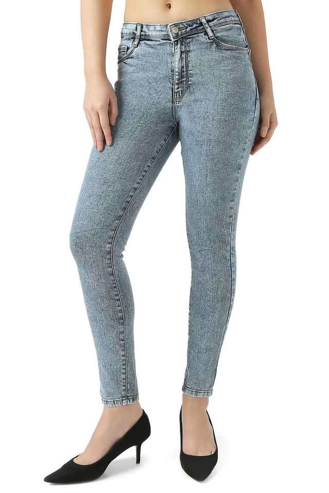 High-Rise-Blended-Fabric-Skinny-Fit-Women-s-Jeans
