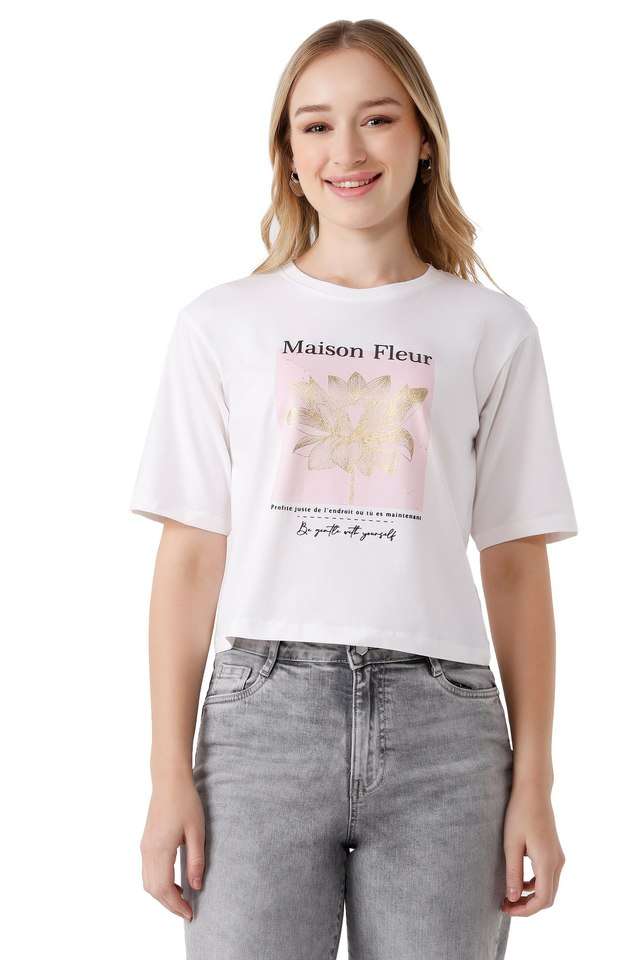 Graphic-Print-Cotton-Blend-Round-Neck-Women-s-T-Shirt