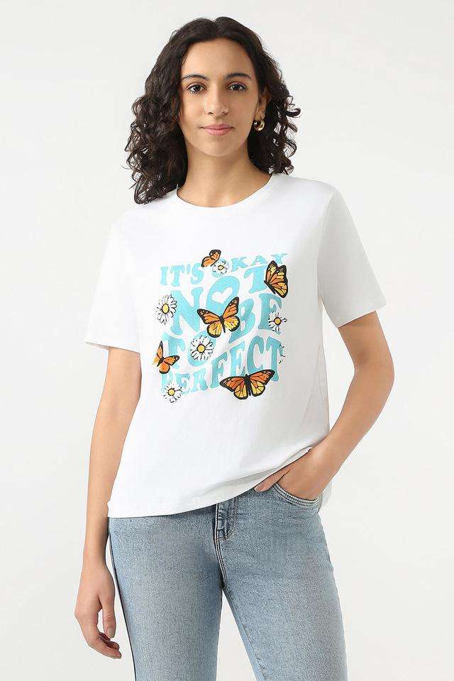 Printed-Blended-Fabric-Slim-Fit-Women-s-T-Shirt
