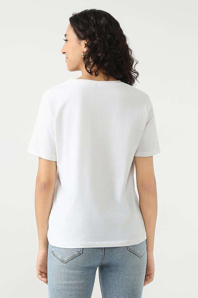 Printed-Blended-Fabric-Slim-Fit-Women-s-T-Shirt