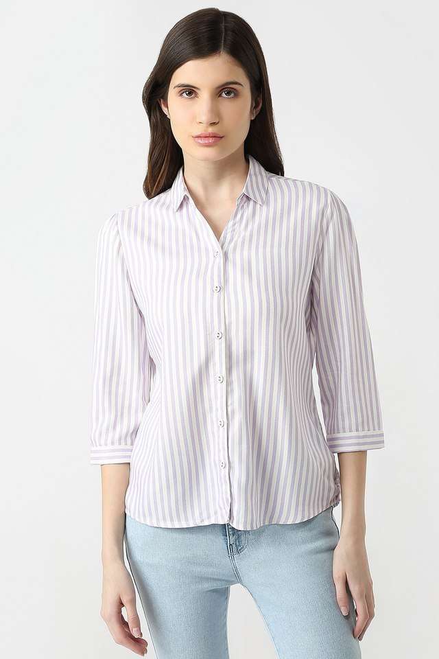 Stripes-Rayon-Women-s-Casual-Wear-Shirt