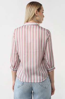 Stripes-Polyester-Slim-Fit-Women-s-Shirt
