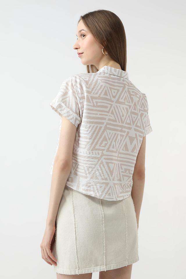 Printed-Blended-Fabric-Slim-Fit-Women-s-Shirt