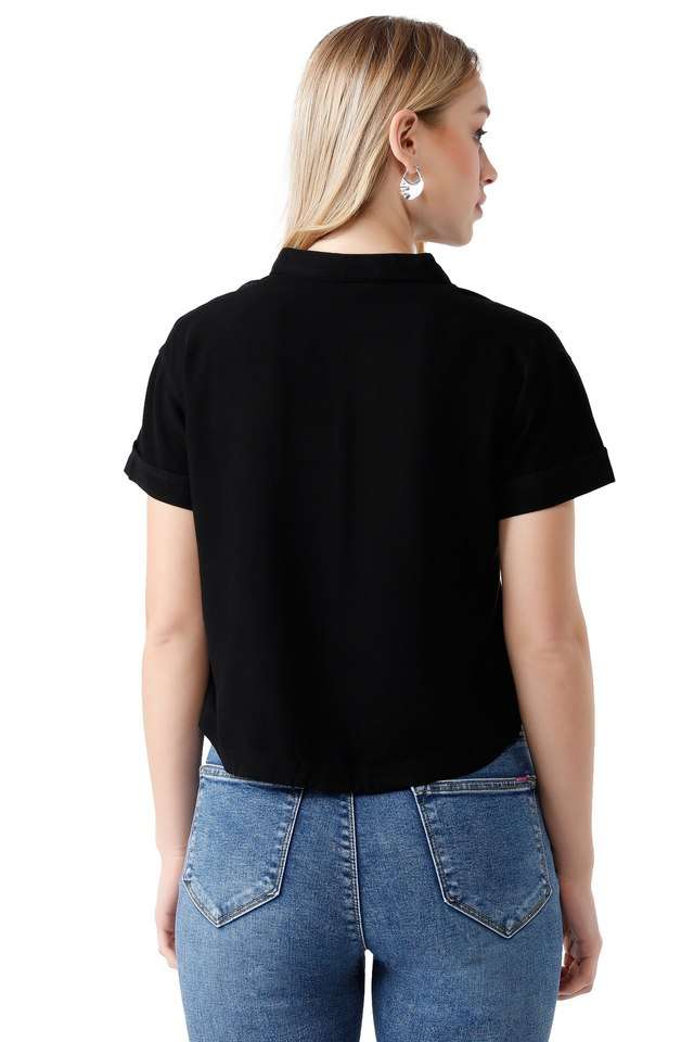 Solid-Blended-Fabric-Women-s-Casual-Wear-Shirt