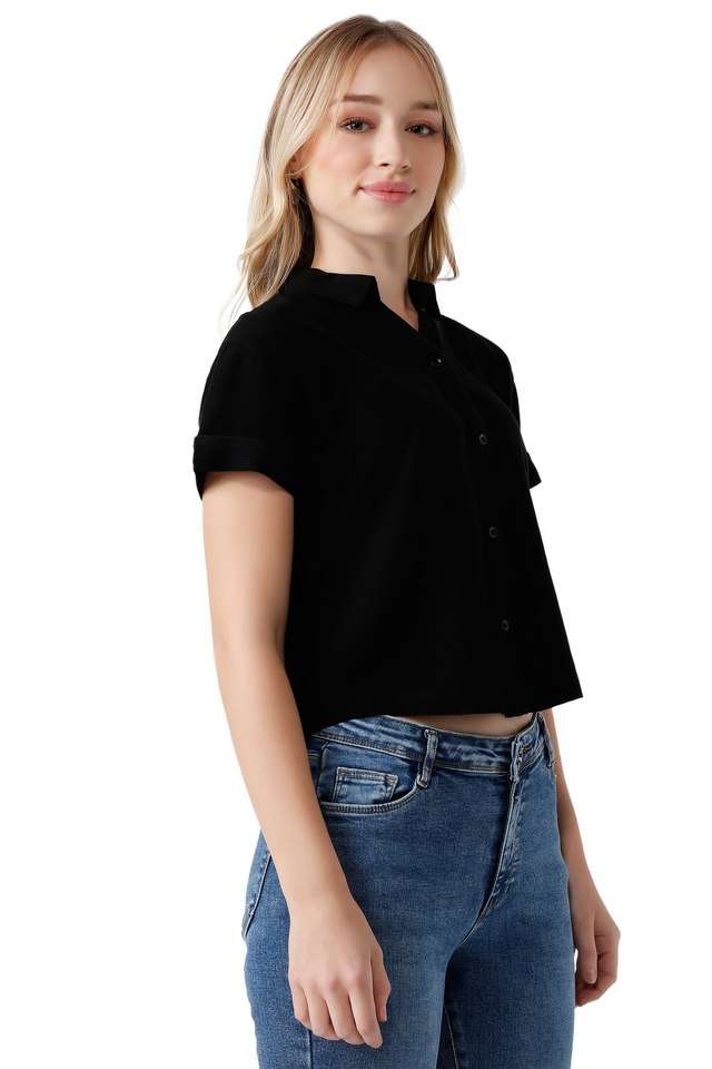 Solid-Blended-Fabric-Women-s-Casual-Wear-Shirt