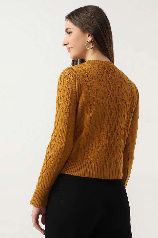 Solid-Blended-Fabric-Round-Neck-Women-s-Sweater