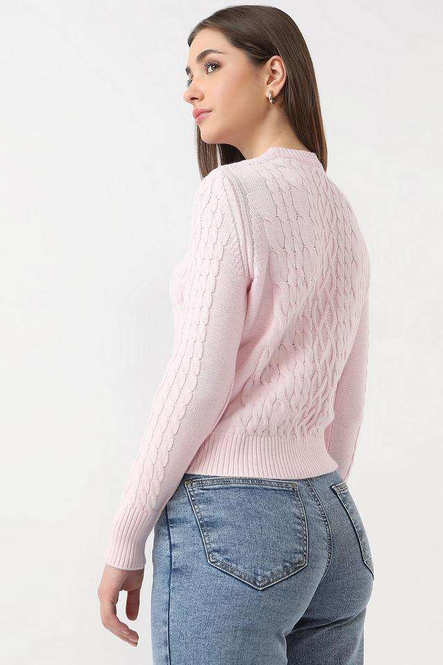 Solid-Blended-Fabric-Round-Neck-Women-s-Sweater