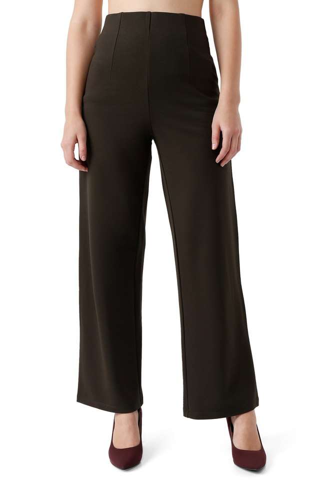 High-Rise-Blended-Fabric-Relaxed-Fit-Women-s-Treggings