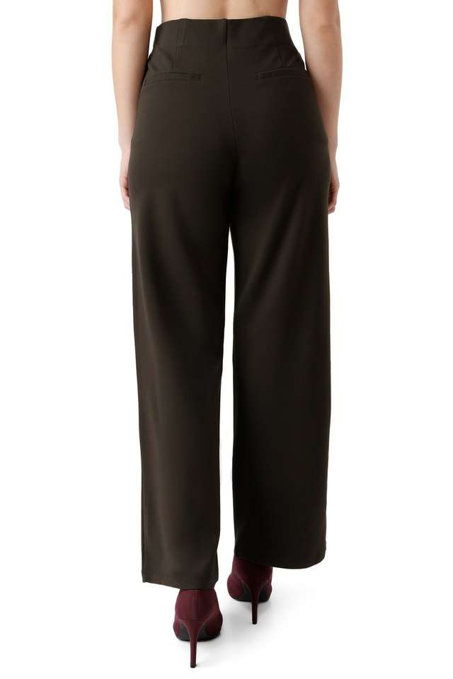 High-Rise-Blended-Fabric-Relaxed-Fit-Women-s-Treggings