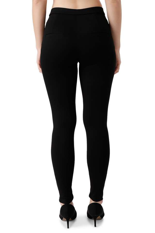 High-Rise-Blended-Fabric-Skinny-Fit-Women-s-Treggings