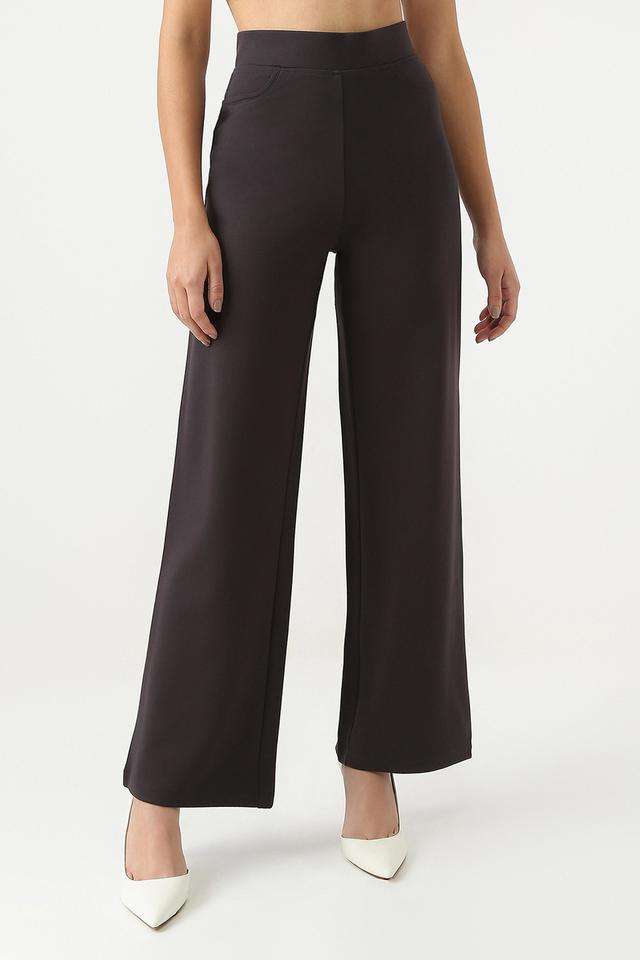 Solid-Blended-Fabric-Relaxed-Fit-Women-s-Treggings