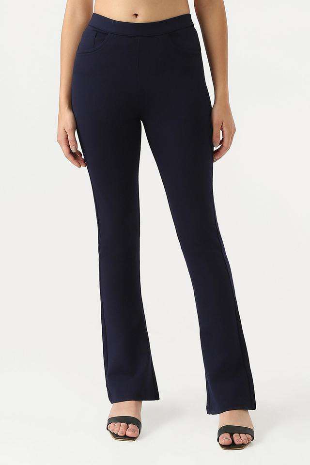Solid-Blended-Fabric-Relaxed-Fit-Women-s-Treggings