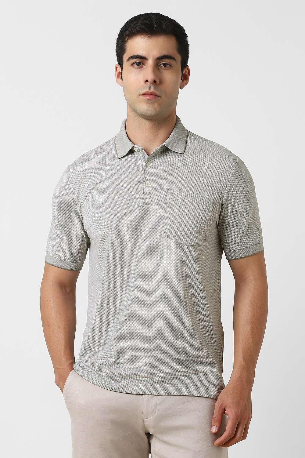 Solid-Blended-Fabric-Polo-Men-s-T-Shirt