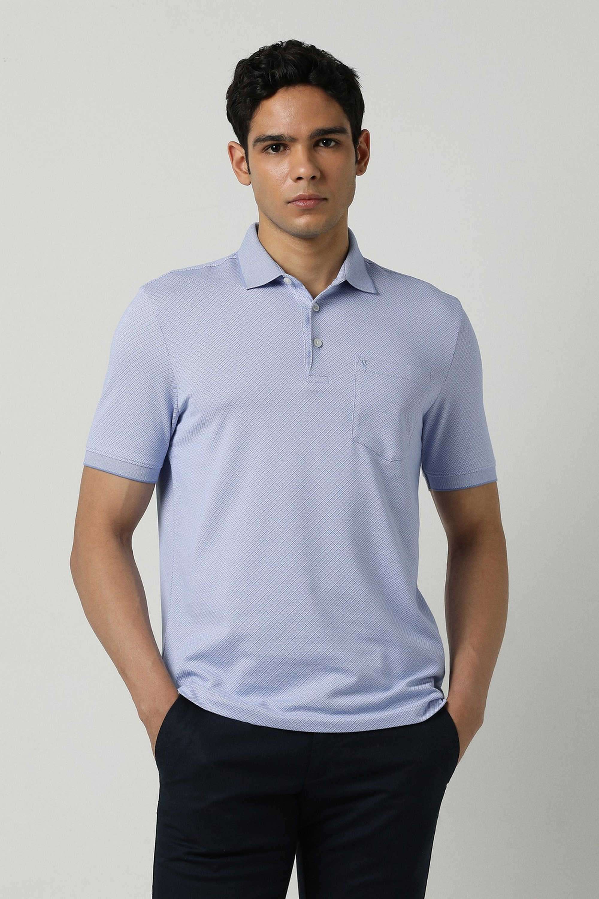 Solid-Blended-Fabric-Round-Neck-Men-s-T-Shirt