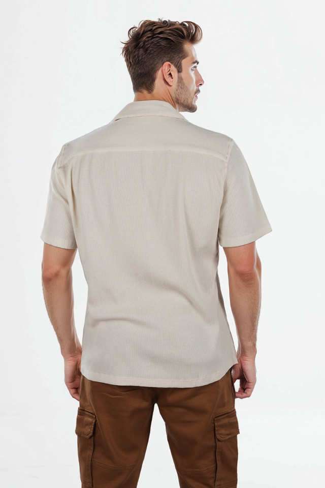 Solid-Cotton-Regular-Fit-Men-s-Casual-Wear-Shirt