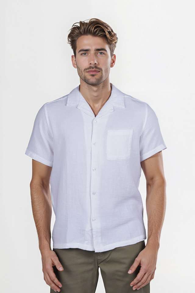 Solid-Cotton-Regular-Fit-Men-s-Casual-Wear-Shirt