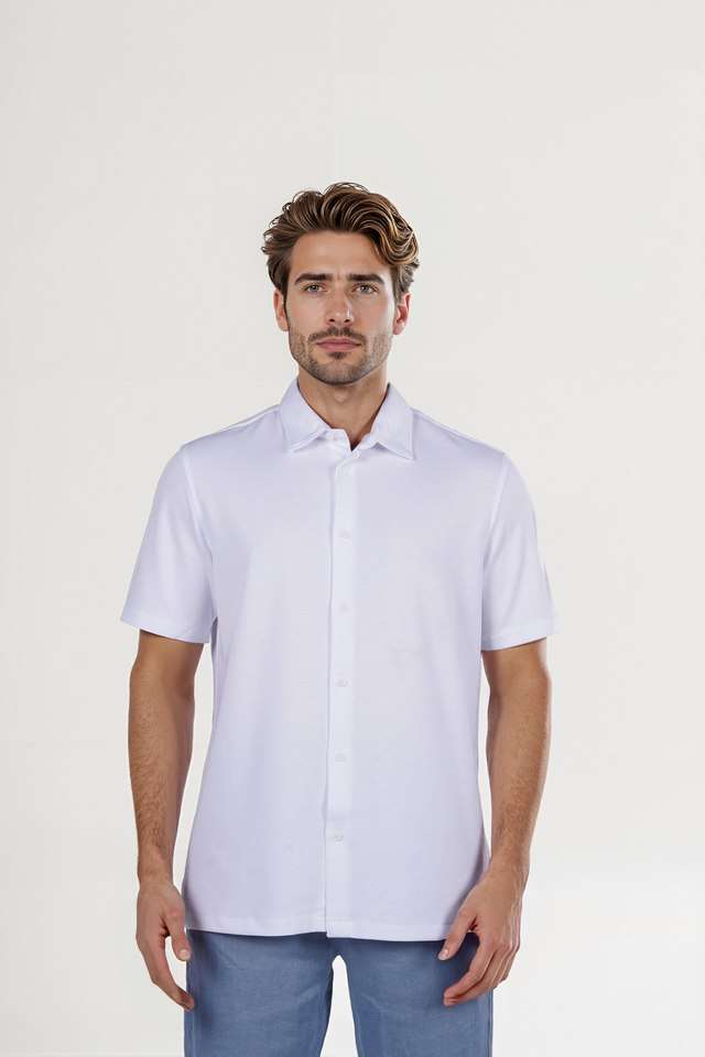 Solid-Cotton-Blend-Regular-Fit-Men-s-Casual-Wear-Shirt