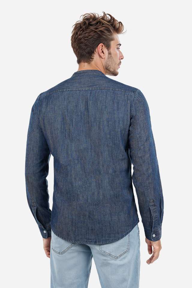 Solid-Cotton-Blend-Regular-Fit-Men-s-Casual-Wear-Shirt