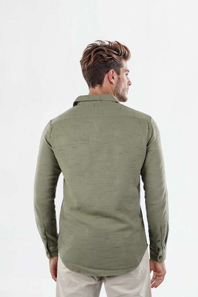 Solid-Cotton-Regular-Fit-Men-s-Casual-Wear-Shirt