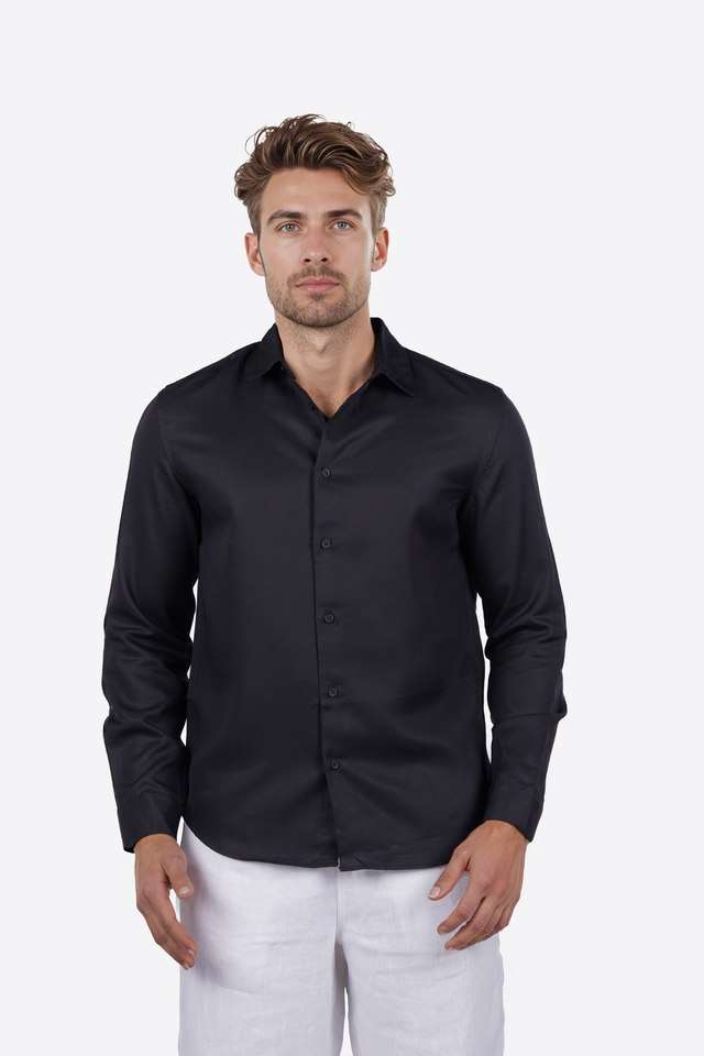 Solid-Lyocell-Regular-Fit-Men-s-Casual-Wear-Shirt