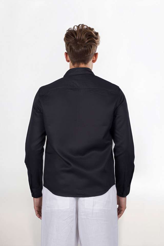 Solid-Lyocell-Regular-Fit-Men-s-Casual-Wear-Shirt